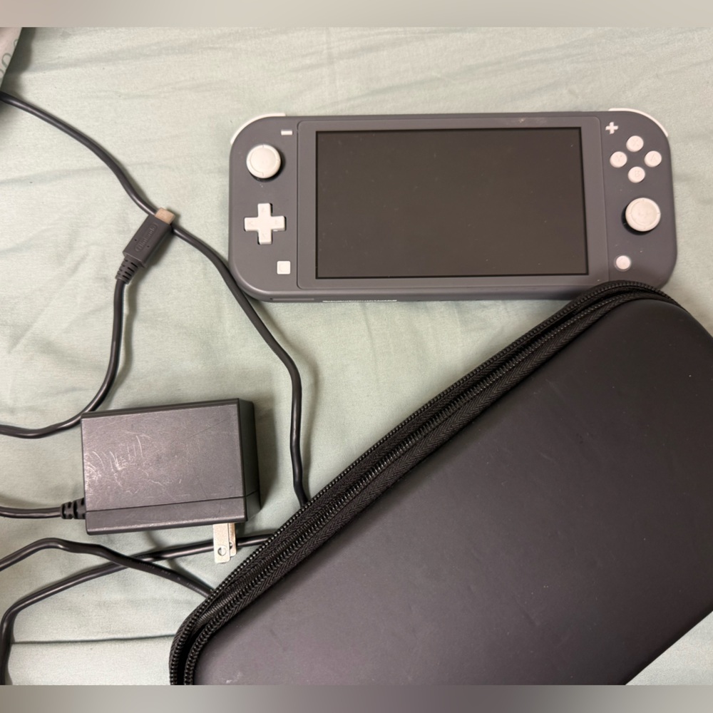 Nintendo Switch Lite Black Handheld Console with Black Charger and Case